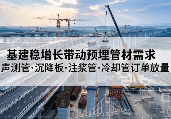 思明基建稳增长带动预埋监测管材需求，声测管、沉降板、注浆管订单持续放量